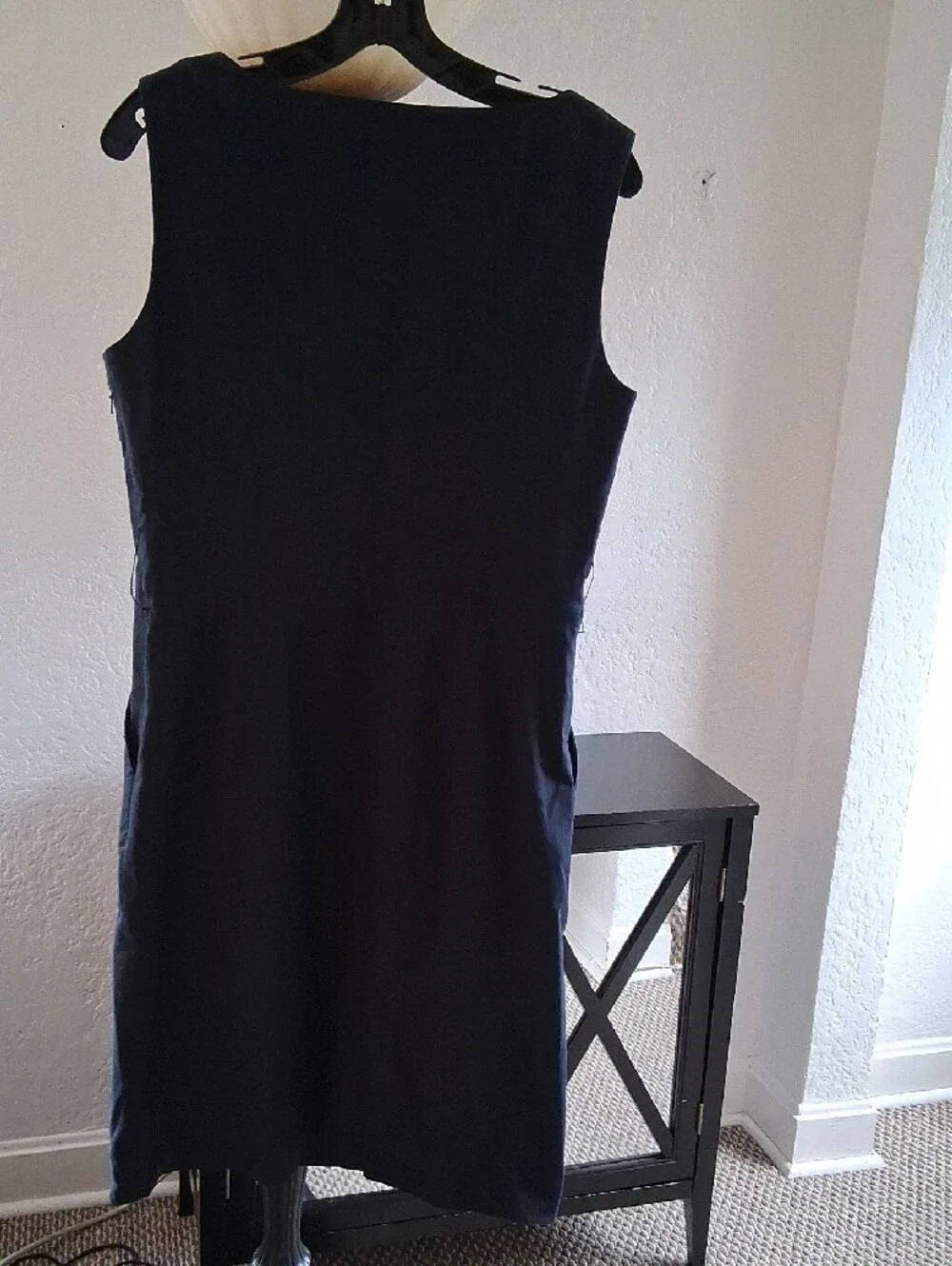 Tory Burch Navy Scoop Neck Sleeveless Sheath Dress With Pockets